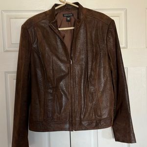 Brown suede jacket by Valerie Stevens in size XL.